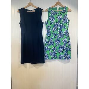 J. Crew Navy Dress Bundle Women's 6 Navy Sheath Dress, Floral Classic Office